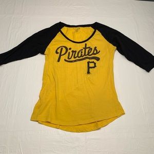 5th & Ocean MLB Pittsburgh Pirates Raglan Sleeve T Shirt Women’s Large